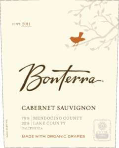 Bonterra Cabernet Sauvignon 2011 bottle label
