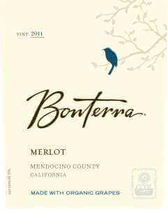 Bonterra Merlot 2011 wine label