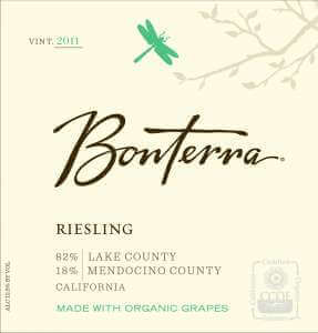 Bonterra Riesling 2011 wine label