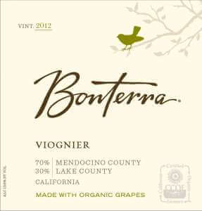 Bonterra Viognier 2012 wine label