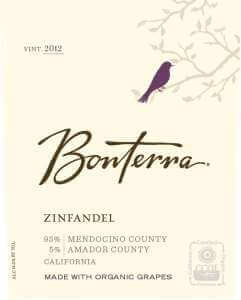 Bonterra Zinfandel 2012 front label
