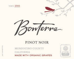 Bonterra Pinot Noir 2016 front label