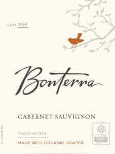 Bonterra Cabernet Sauvignon 2016 bottle label
