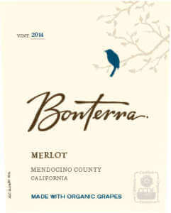 Bonterra Merlot 2014 wine label