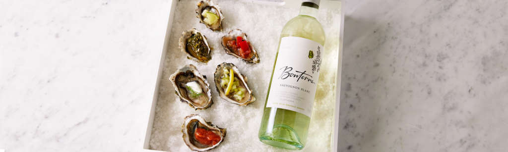 Oysters 6 ways and Bonterra Sauvignon Blanc
