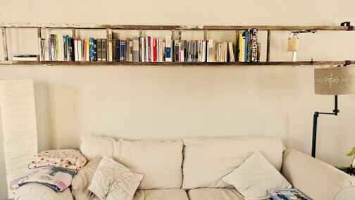 Ladder-into-Bookshelf