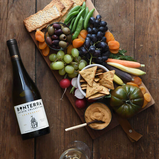 grazing board inspiration for fall paired with chardonnay
