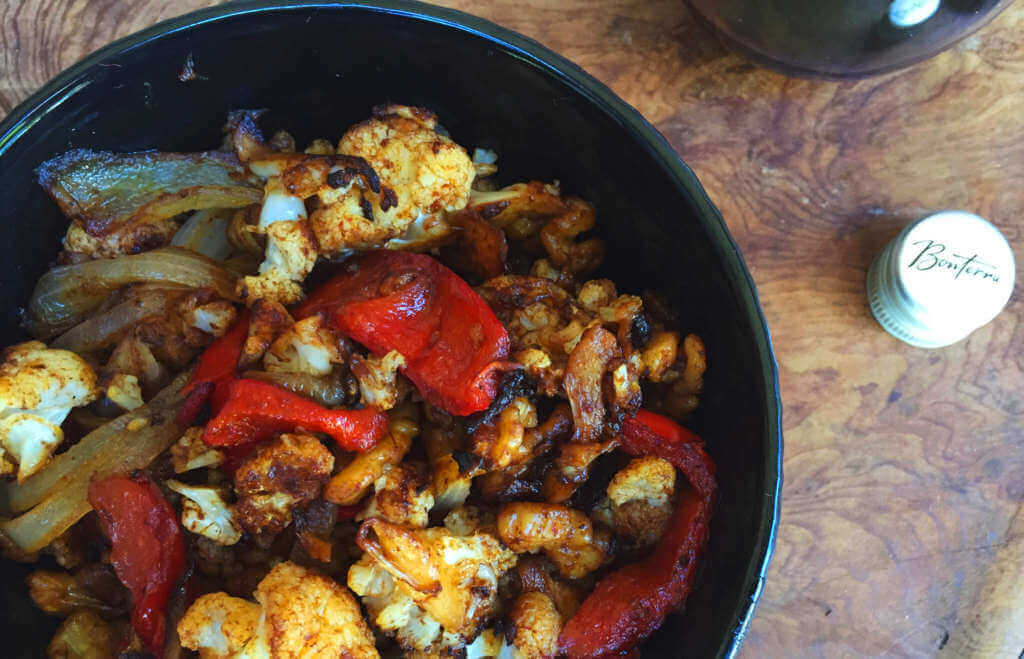 Smoky Roasted Cauliflower and Peppers Bonterra Organic Vineyards